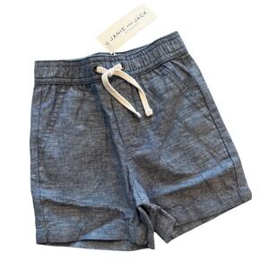 Janie and Jack Baby Boy Chambray Shorts 6–12 Months Blue Drawstring NWT